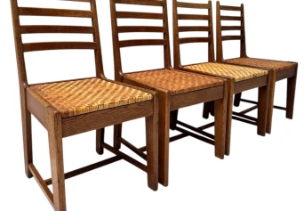Four Modernist Art Deco Dining Room Chairs by Bas van Pelt for My Home, 1930s